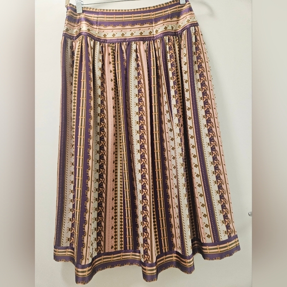 Tory Burch Midi Burnout Silk Pleated Skirt Size 6 Preppy,Office,Feminine, Floral - Picture 5 of 11